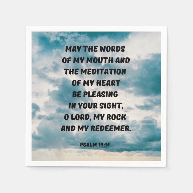 Psalm 19:14 Prayer Bible Verse Pappersservett (Framsidan)