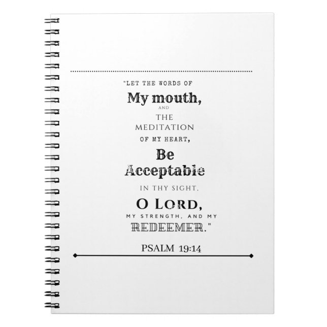 Psalm 19:14 Spiral, fotopatbok Anteckningsbok (Framsidan)