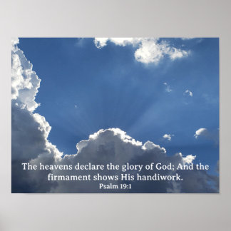 Psalm 19:1 Affisch, himlen förkunnar Guds ära Poster