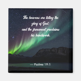 Psalm 19:1 Aurora Borealis and Stars Magnet