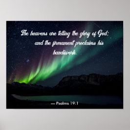 Psalm 19:1 Aurora Borealis and Stars Poster