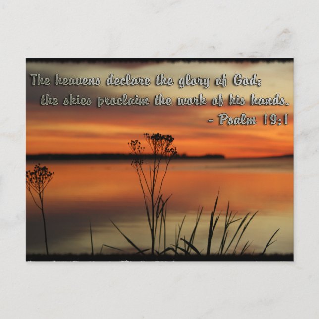 PSALM 19:1 BIBLE SCRIPTURE HEAVENS DELARE GLORY VYKORT (Framsida)