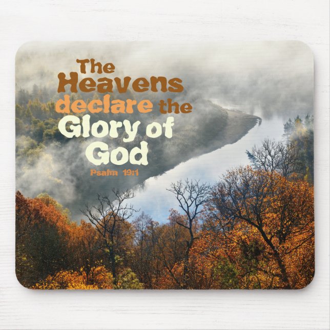 Psalm 19:1 Bible Verse Glory of God Mousepad Musmatta (Framsidan)