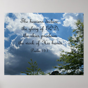 Psalm 19:1 Havens förklarar Guds ära. Poster