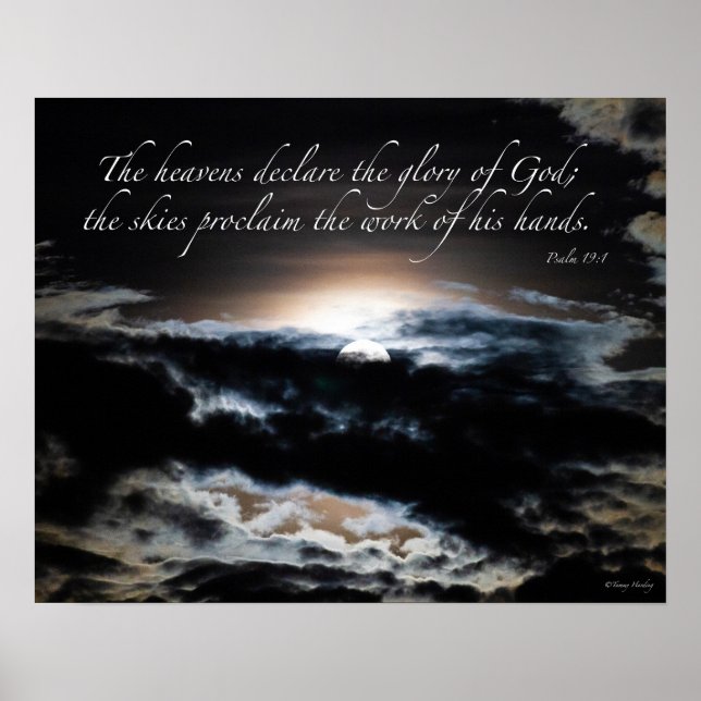 Psalm 19:1: Heavens förklarar Guds ära. Poster (Framsidan)