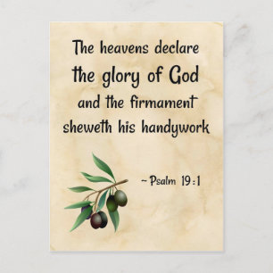 Psalm 19:1 (KJV) på biblisk rulla Vykort