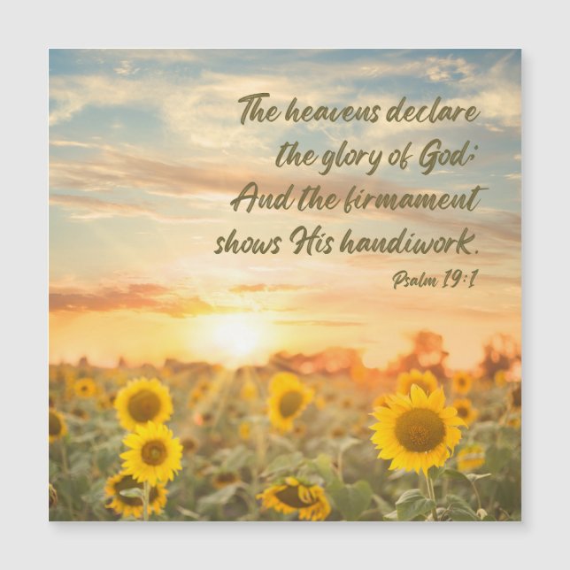 Psalm 19:1 NKJV Sunflower and Sunrise Bible Verse (Framsida)