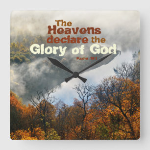 Psalm 19:1 Skriptur Heavens Deklarera Gud Glory Fyrkantig Klocka