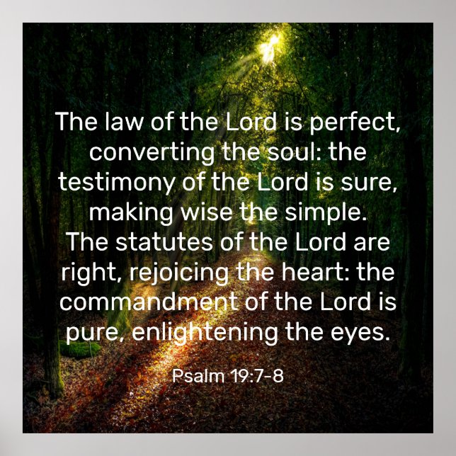 Psalm 19:7-8 poster (Framsidan)