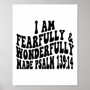 Psalm 1 14 Jag är underbart gjord på ett fantastis Poster
