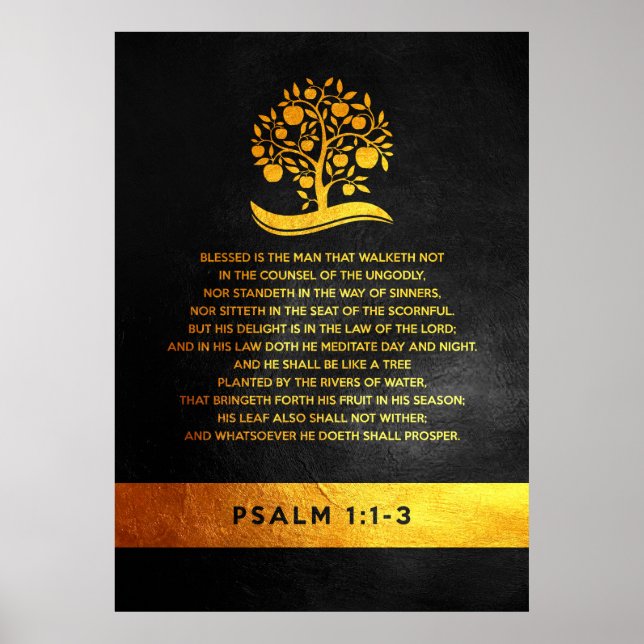 Psalm 1:1-3, bibelverse poster (Framsidan)