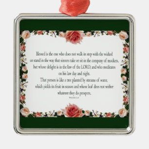 Psalm 1:1-3, Blad är den Julgransprydnad Metall