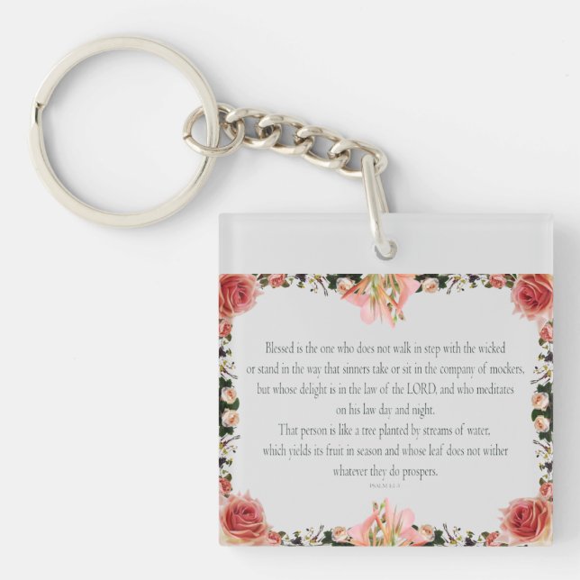 PSALM 1:1-3 Botaniskt mönster, (Framsidan)