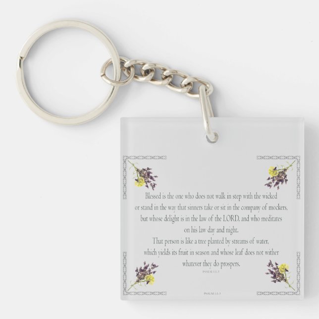 PSALM 1:1-3 Botaniskt mönster, (Framsidan)