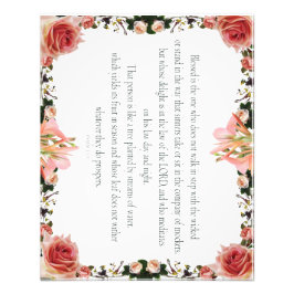 PSALM 1:1-3 Botaniskt mönster, Fototryck