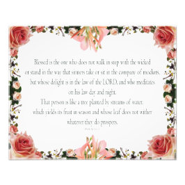 PSALM 1:1-3 Botaniskt mönster, Fototryck