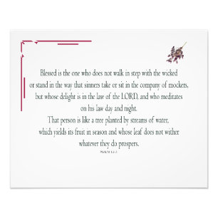 Psalm 1:1-3, Det är den som Fototryck