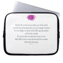 PSALM 1:1-3 med Lila Flower