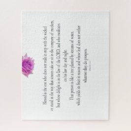 PSALM 1:1-3 med Lila Flower Pussel