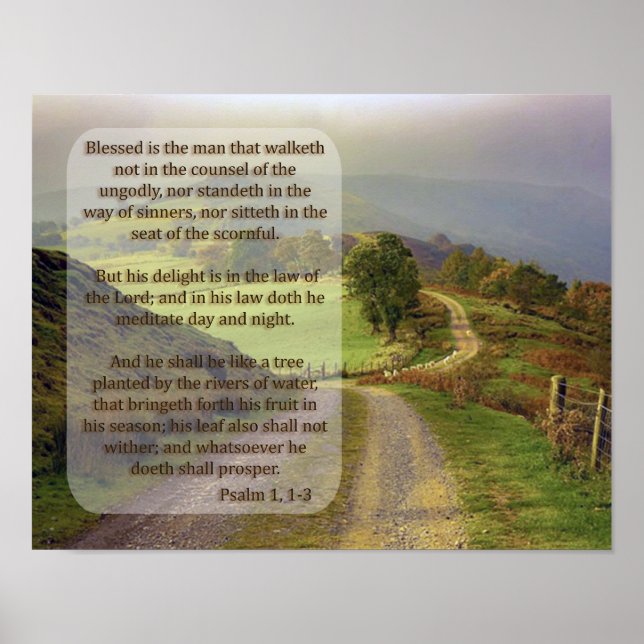PSALM 1, 1-3 POSTER (Framsidan)