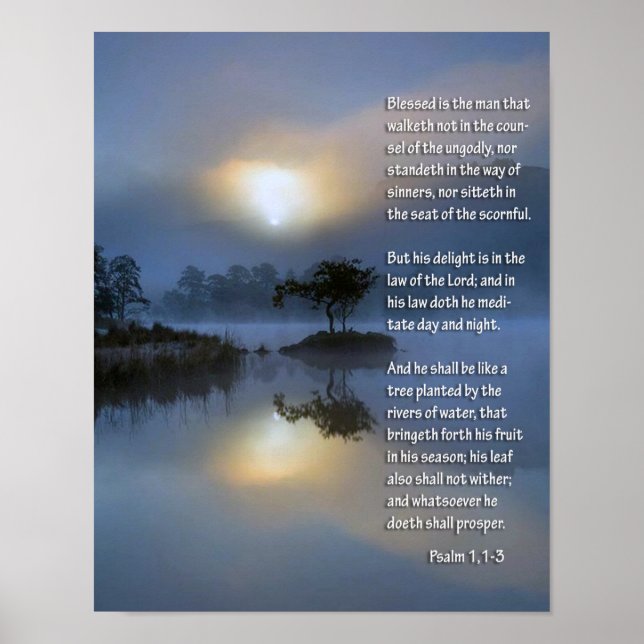 Psalm 1, 1-3 poster (Framsidan)