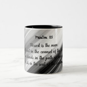 Psalm 1:1 Två-Tonad mugg