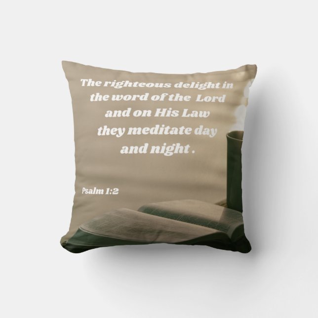 Psalm 1:2 Bible Study Christian Kudde (Framsida)