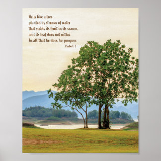 Psalm 1: 3 bible VERP (Vänster handbok) Poster