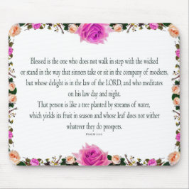 Psalm 1 Art - Märk högtstående med Blommigt design Musmatta