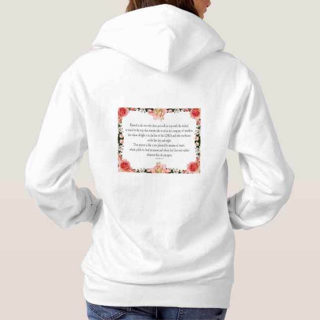Psalm 1 Art - Märk högtstående med Blommigt design T Shirt (Baksida)