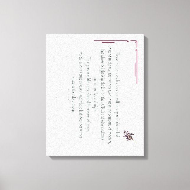 PSALM 1, does not walk in step with the wicked Canvastryck (Framsida)