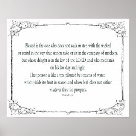 Psalm 1 går inte i takt med den onda. poster