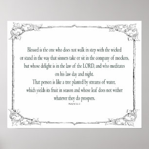 Psalm 1 går inte i takt med den onda. poster