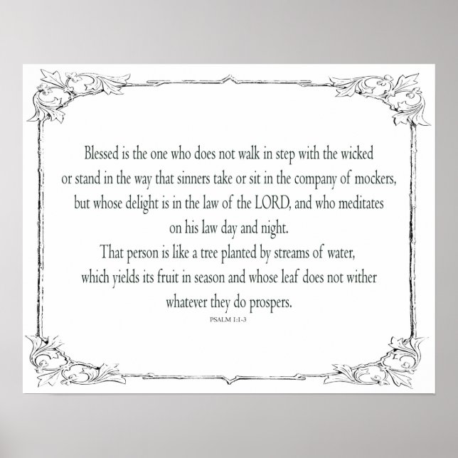 Psalm 1 går inte i takt med den onda. poster (Framsidan)