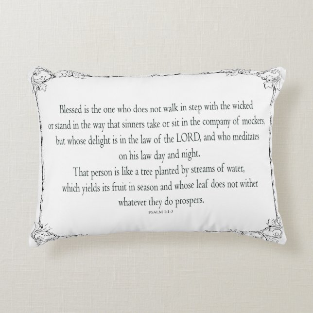 Psalm 1 går inte i takt med den onda. prydnadskudde (Framsidan)