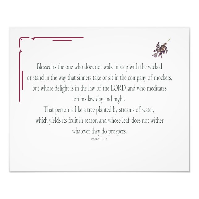 PSALM 1, går inte i takt med det onda Fototryck (Framsidan)