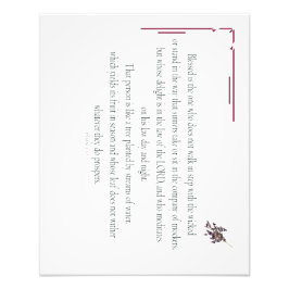 PSALM 1, går inte i takt med det onda Fototryck