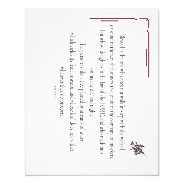 PSALM 1, går inte i takt med det onda Fototryck (Framsidan)