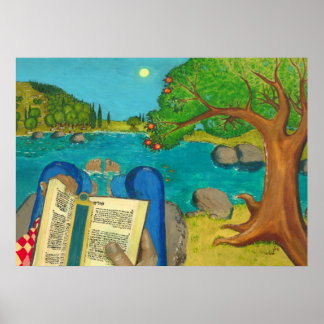 Psalm 1 i hebreiska bibeljudar, kristna målningar poster