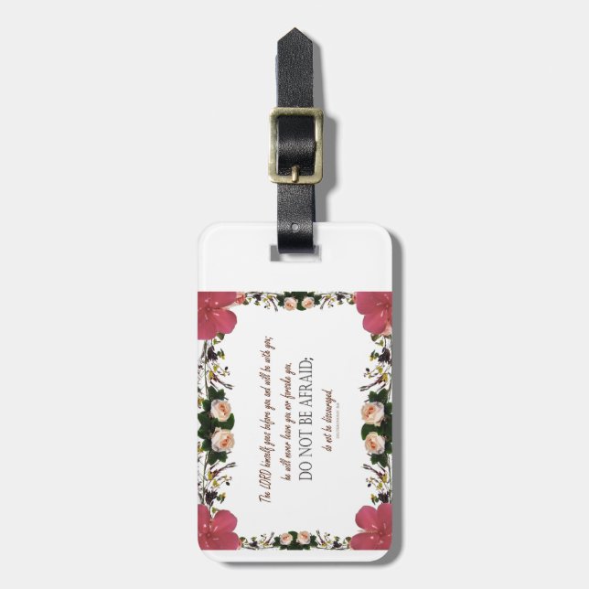 Psalm 1 Konst - Salig Rättfärdige med Blommig Desi Bagagebricka (Vertikal Framsida)
