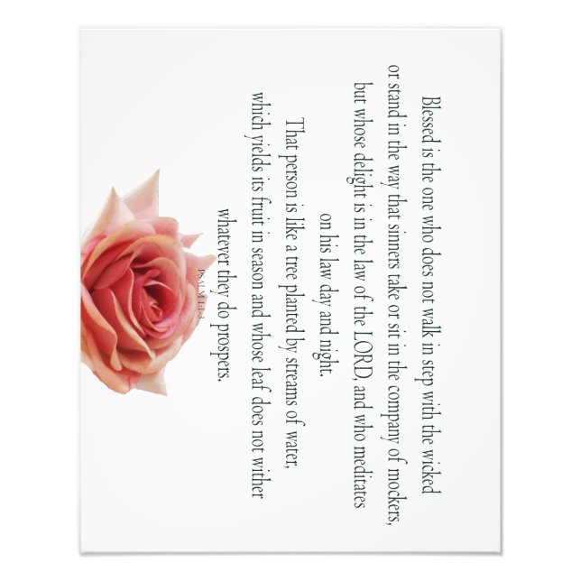 Psalm 1, Lag dag och natt, Vatten Streams. Fototryck (Framsidan)