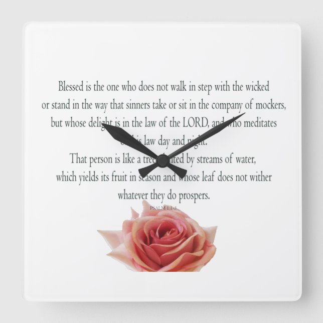 Psalm 1, Lag dag och natt, Vatten Streams. Fyrkantig Klocka (Framsida)