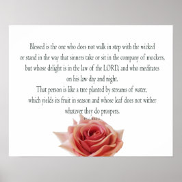 Psalm 1, Lag dag och natt, Vatten Streams. Poster