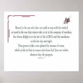 Psalm 1, Lag dag och natt, Vatten Streams. Poster