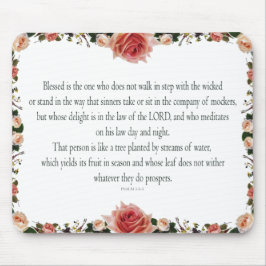 Psalm 1 med Flower Gräns Musmatta