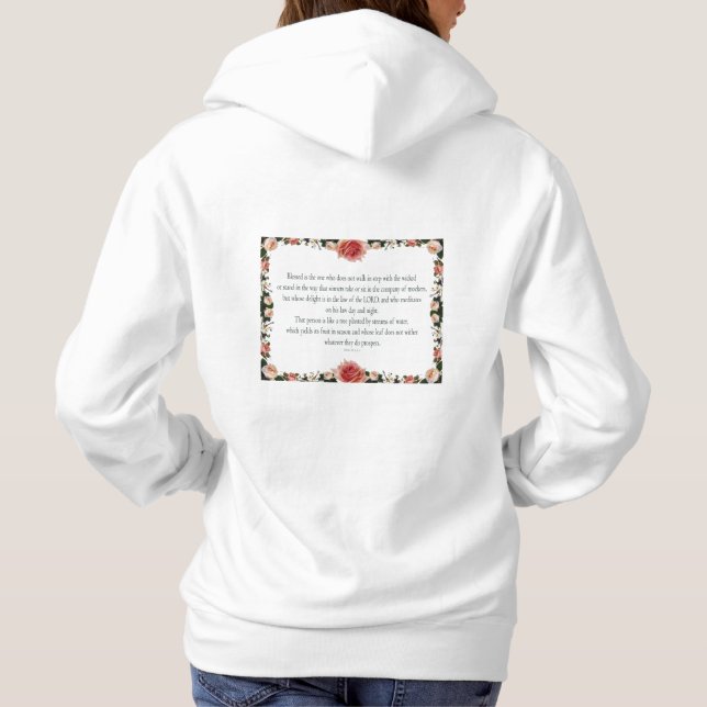 Psalm 1 med Flower Gräns T Shirt (Baksida)