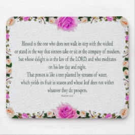 Psalm 1, Oljemålning, Lila Blommigt Musmatta