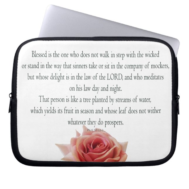 Psalm 1 Scripture Art Väg of the Righteous Laptop Fodral (Framsidan)
