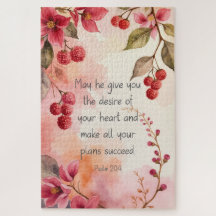 Psalm 20:4 Desire of Your Heart Scripture | Floral