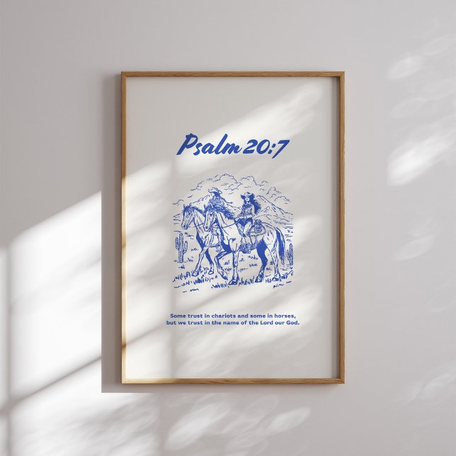 Psalm 20:7 - Lite förtroende för hästar Poster (Skapare uppladdad)
